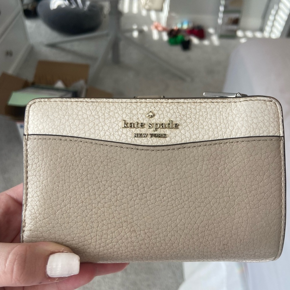 Kate Spade Metallic Gold and Cream Wallet